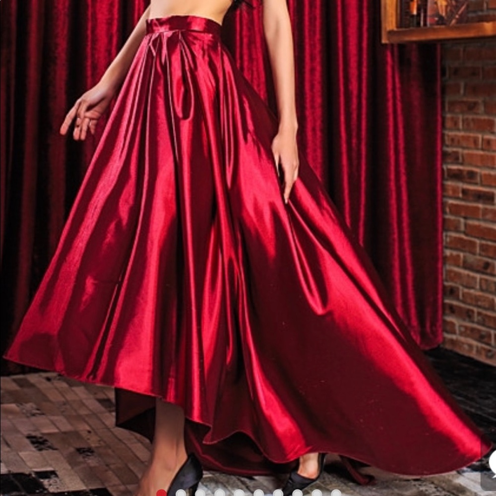Hi low coral colored ball gown skirt